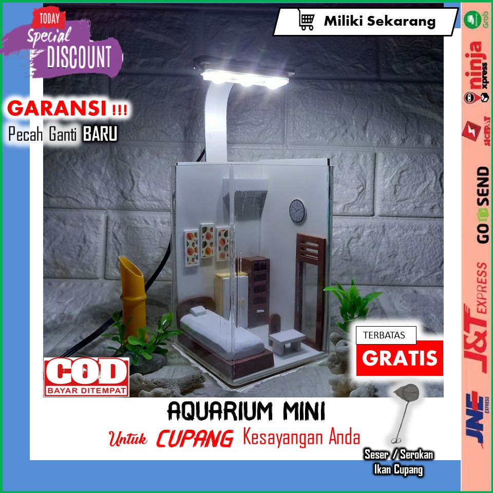 Jual Aquarium Mini Akuarium Aquascape Soliter Mini Kamar Kos Kandang