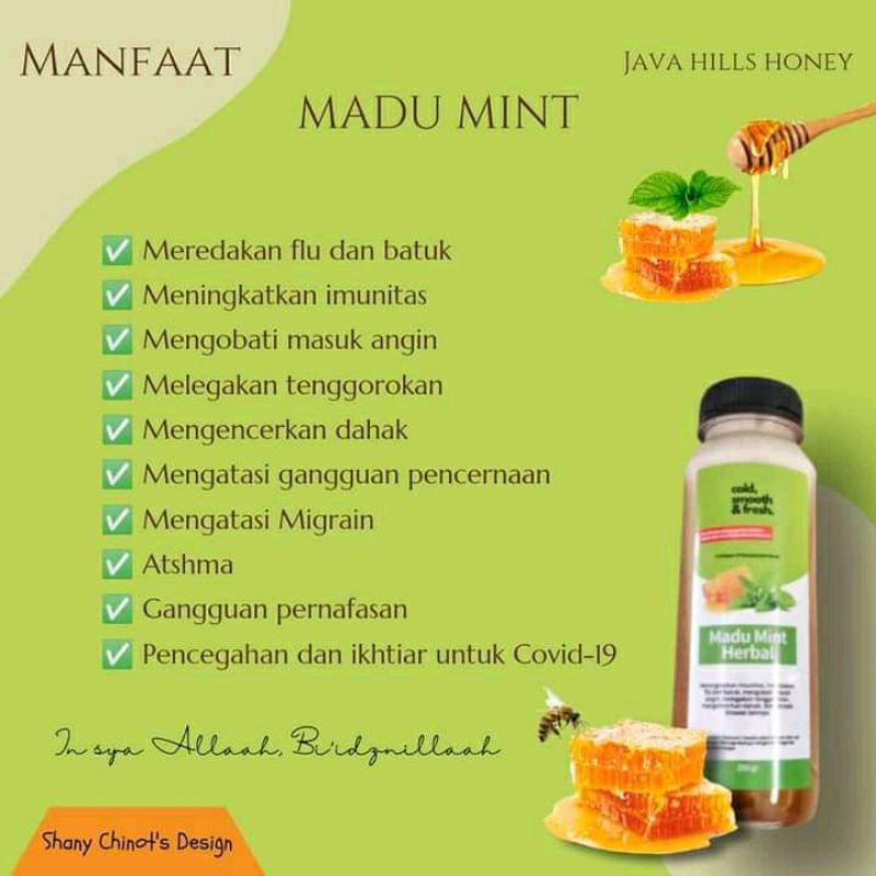 Jual Madu Mint Ml Herbal Penyembuhan Anosmia Covid Batuk Pilek