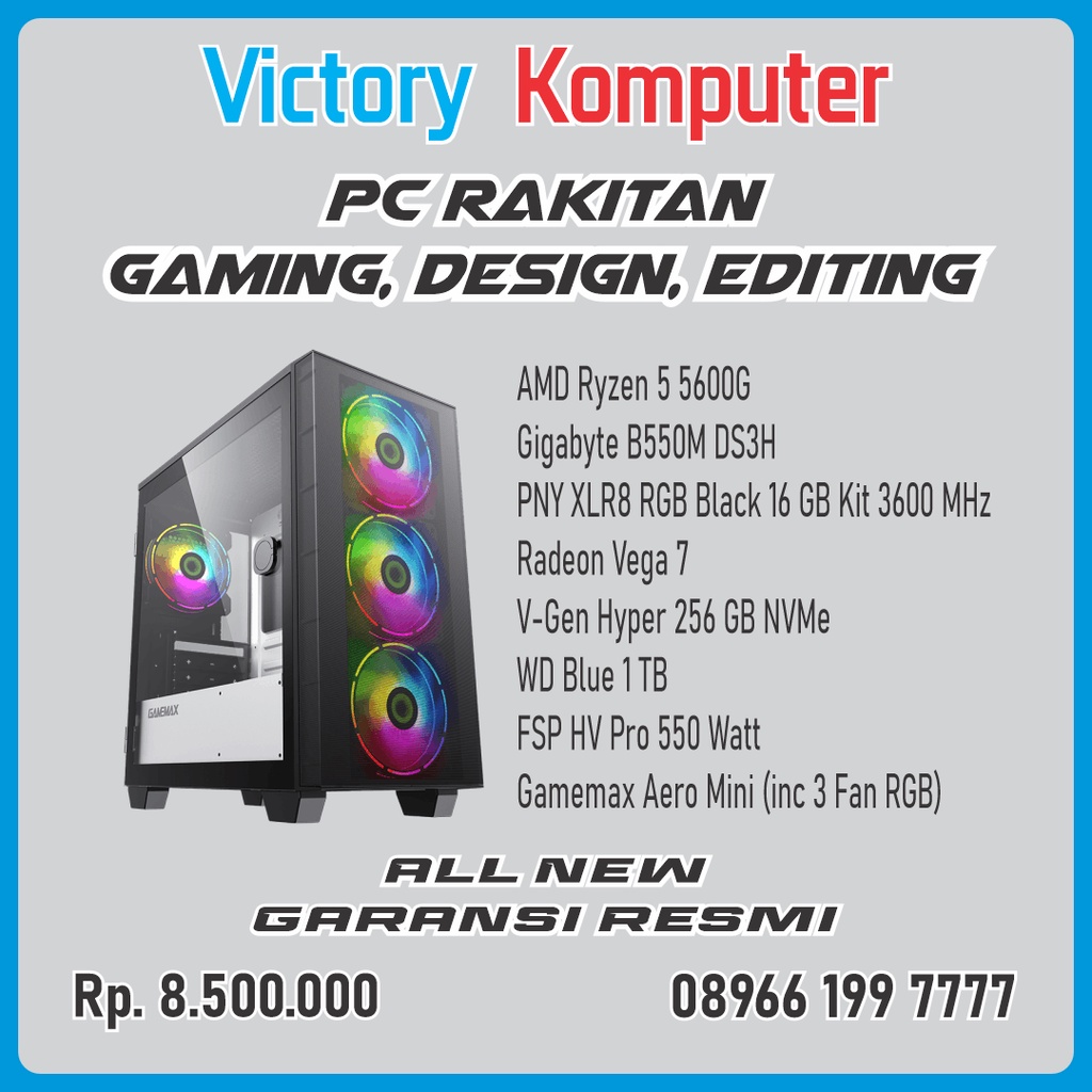 Jual Pc Rakitan Amd Ryzen Series Gaming Design Editing Render