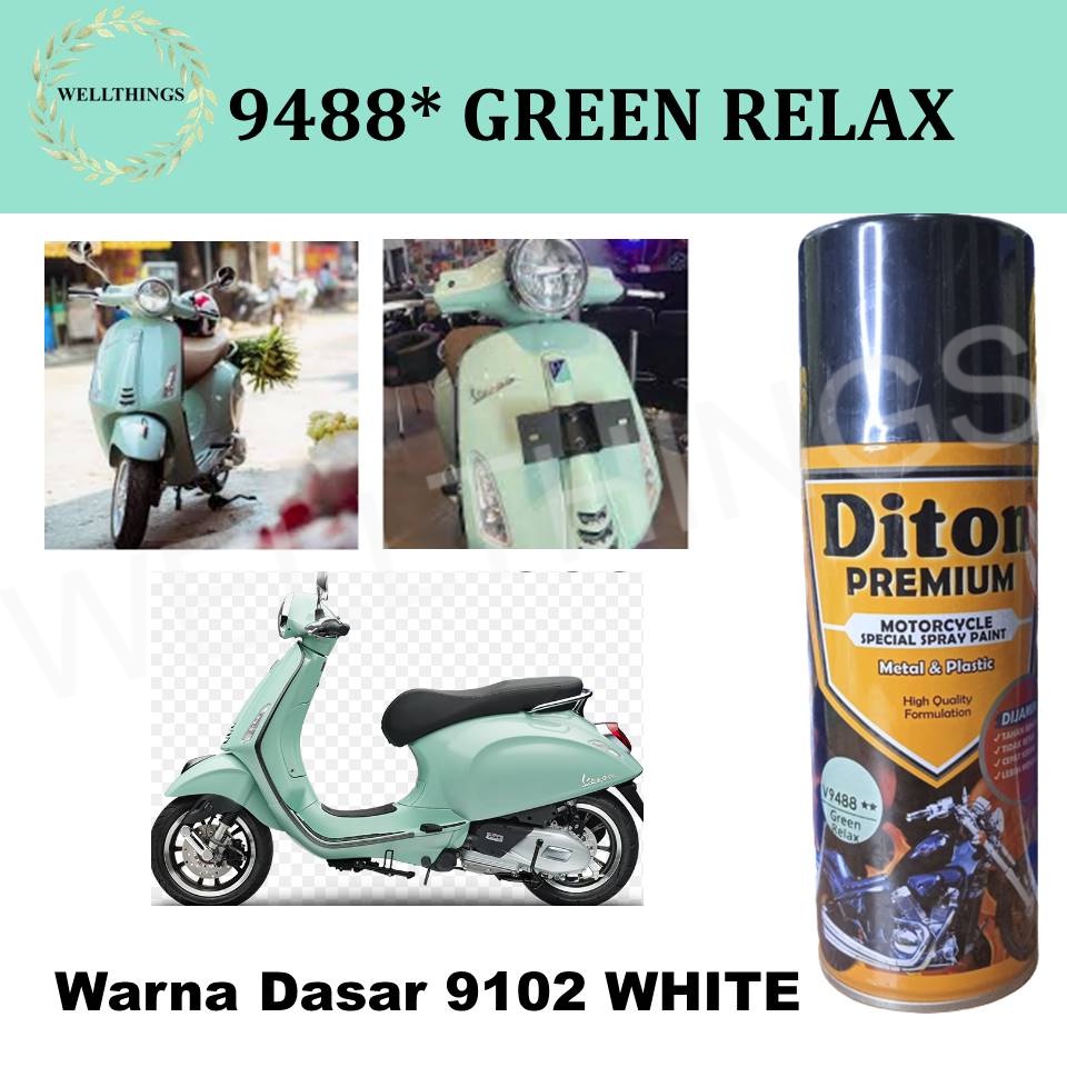 Jual Cat Pilox Diton Premium Vespa Green Relax Warna Hijau Muda