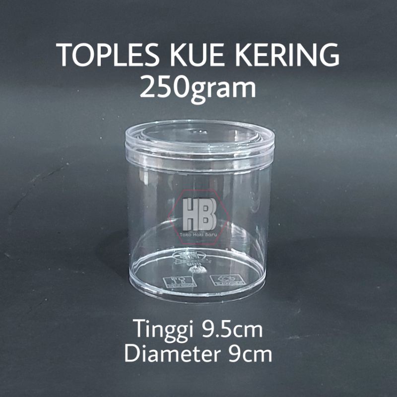 Jual Toples Kue Kering 250gram 1 4kg Stoples Bulat Hardtop 999 250