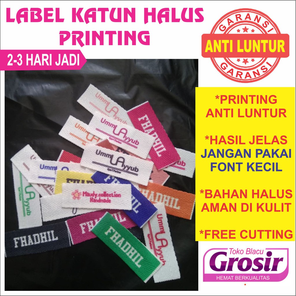 Jual Min 100 Pcs Label Katun Label Hijab Label Baju Label