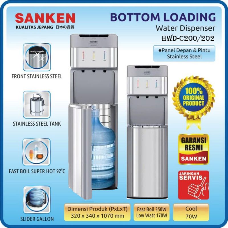 Jual Sanken Water Dispenser Bottom Loading Compressor Hwd C Ss