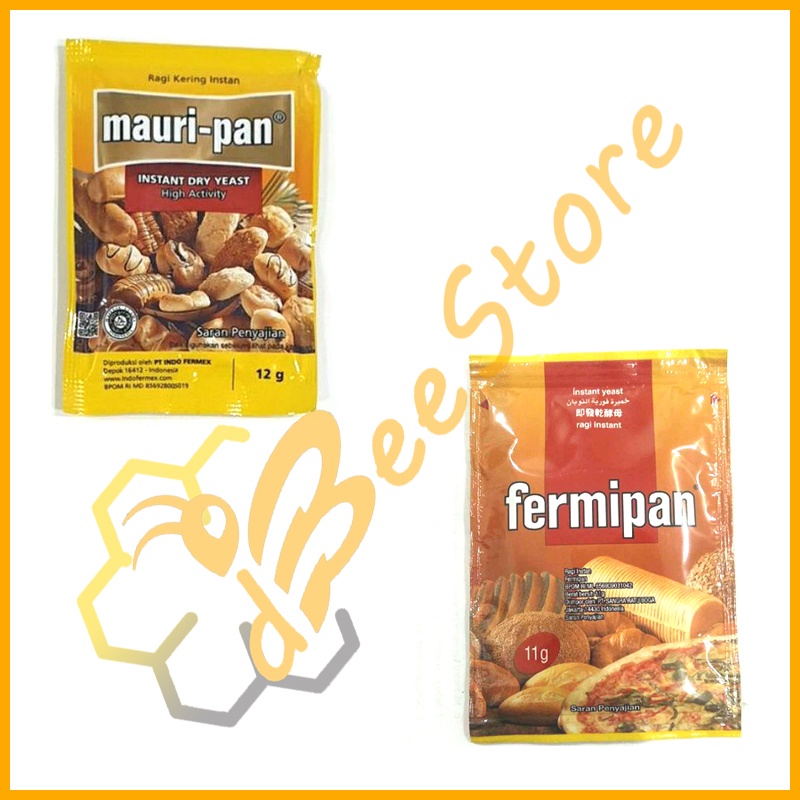 Jual Yeast Ragi Instan Mauripan Sachet 12 Gr Fermipan Sachet 11 Gr