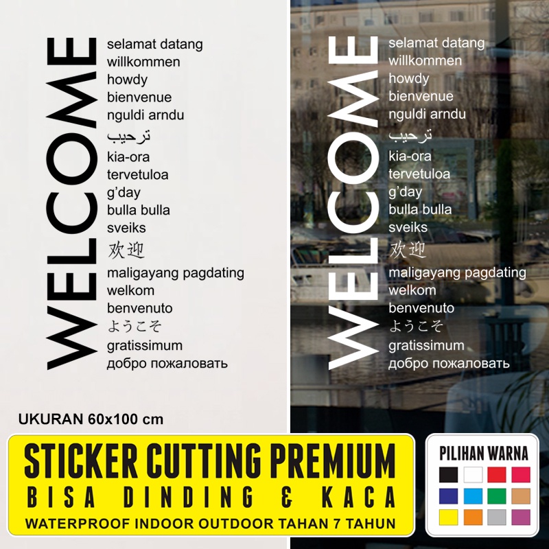 Jual Stiker Welcome Dinding Kaca Cutting Sticker Cafe Kantor Toko Multi