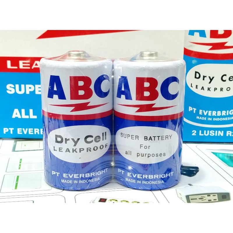 Jual Baterai ABC Besar 2 PCS Baterai ABC Biru R20 D Dry Cell Shopee