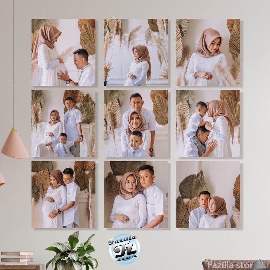 Jual Paket Hemat Hiasan Dinding Cetak Foto Murah 9 Pcs Ukuran 20 X 20