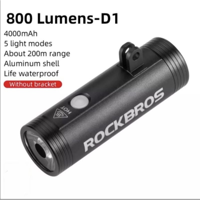 Jual Lampu Sepeda ROCKBROS D1 800 800 Lumens Headlight Bike Light