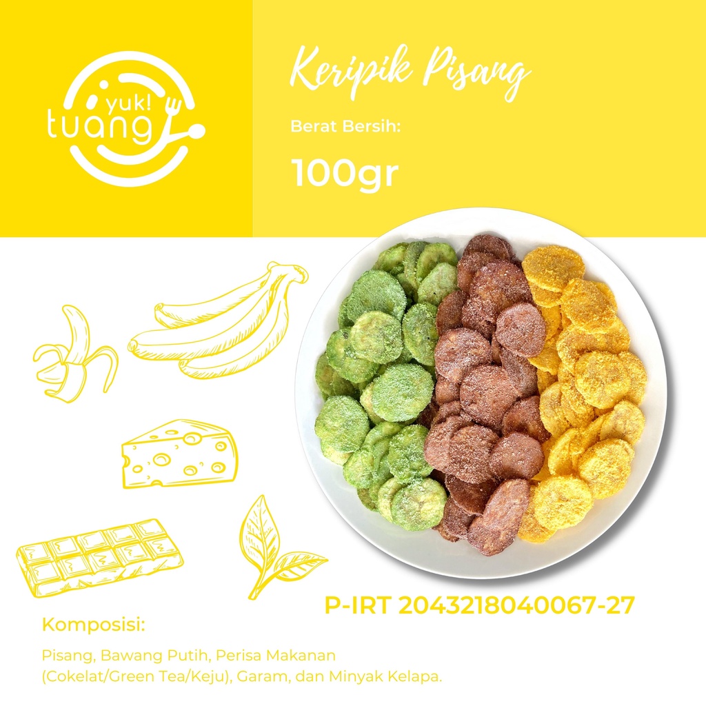 Jual Keripik Pisang Piksang Cokelat Matcha Keju Camilan Cemilan