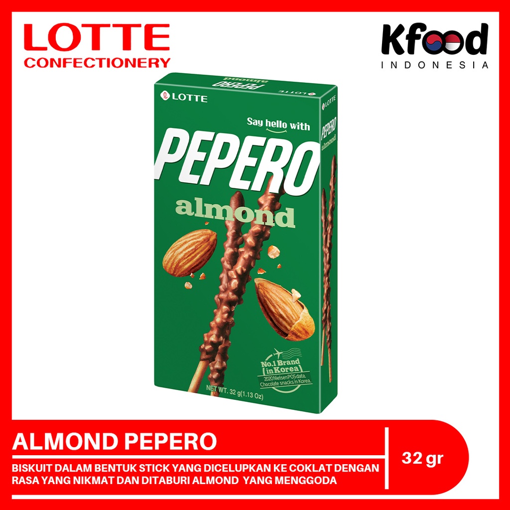 Jual Lotte Confectionery Almond Pepero Gr Stick Coklat Berbalut