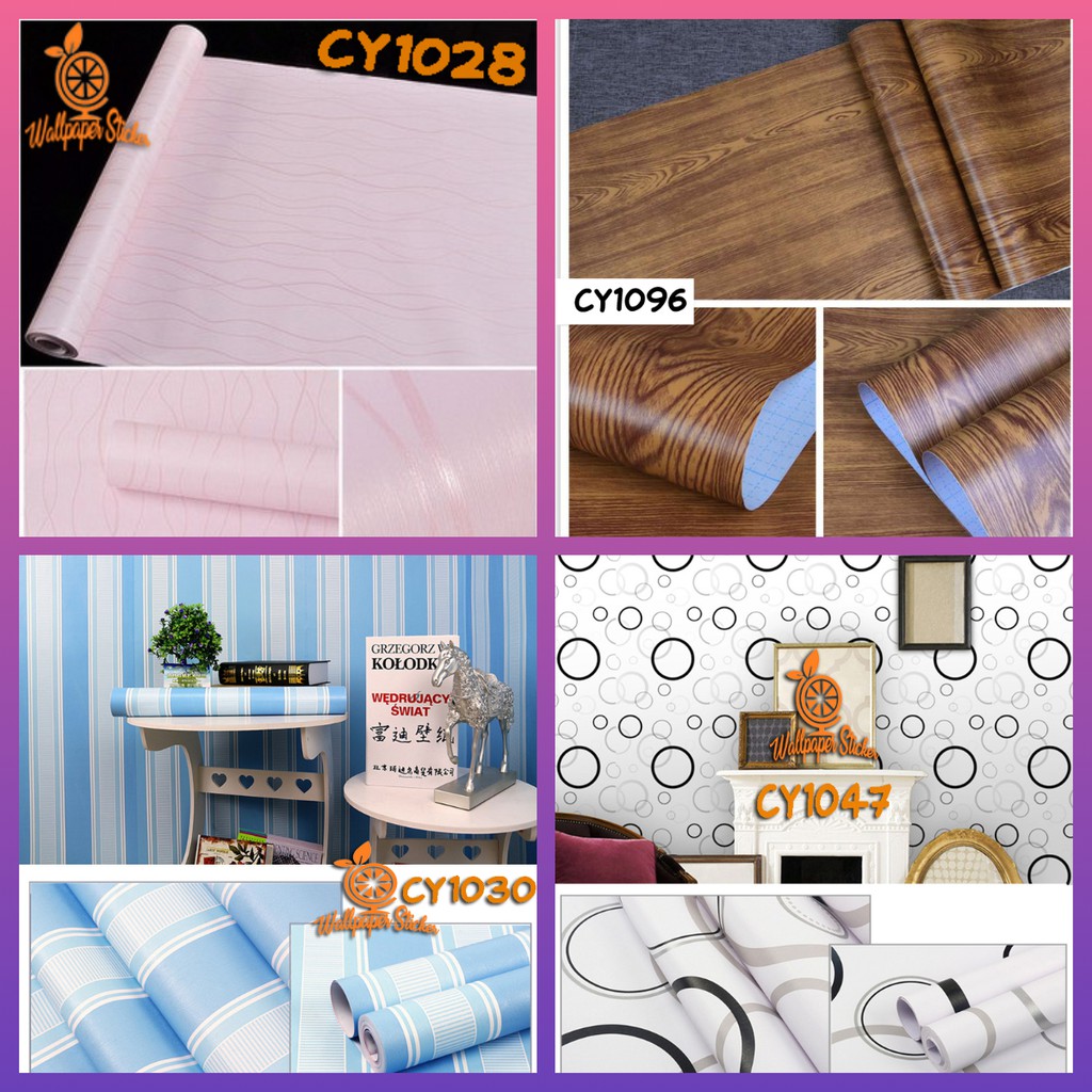 Jual Wallpaper Dinding 8 Meter X 45cm Stiker Dinding Motif Kayu Wall