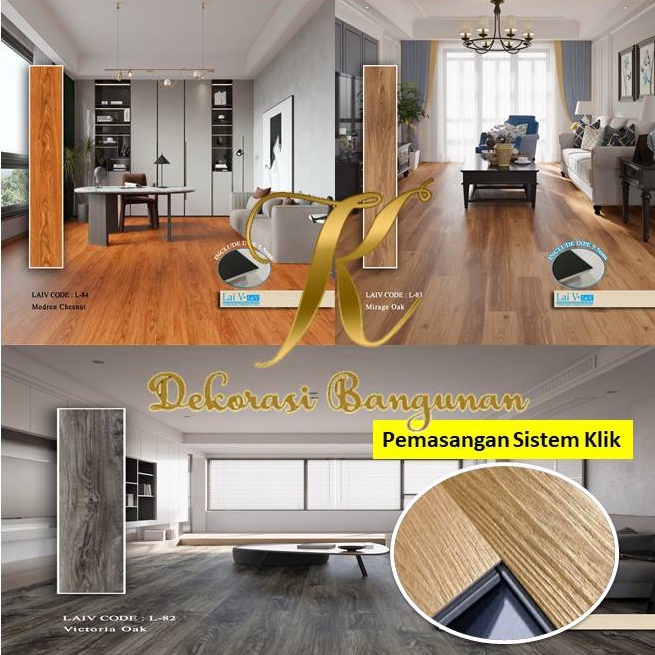 Jual SPC Vinyl Lantai Lantai Spc Flooring Laiv I Parket Motif Kayu