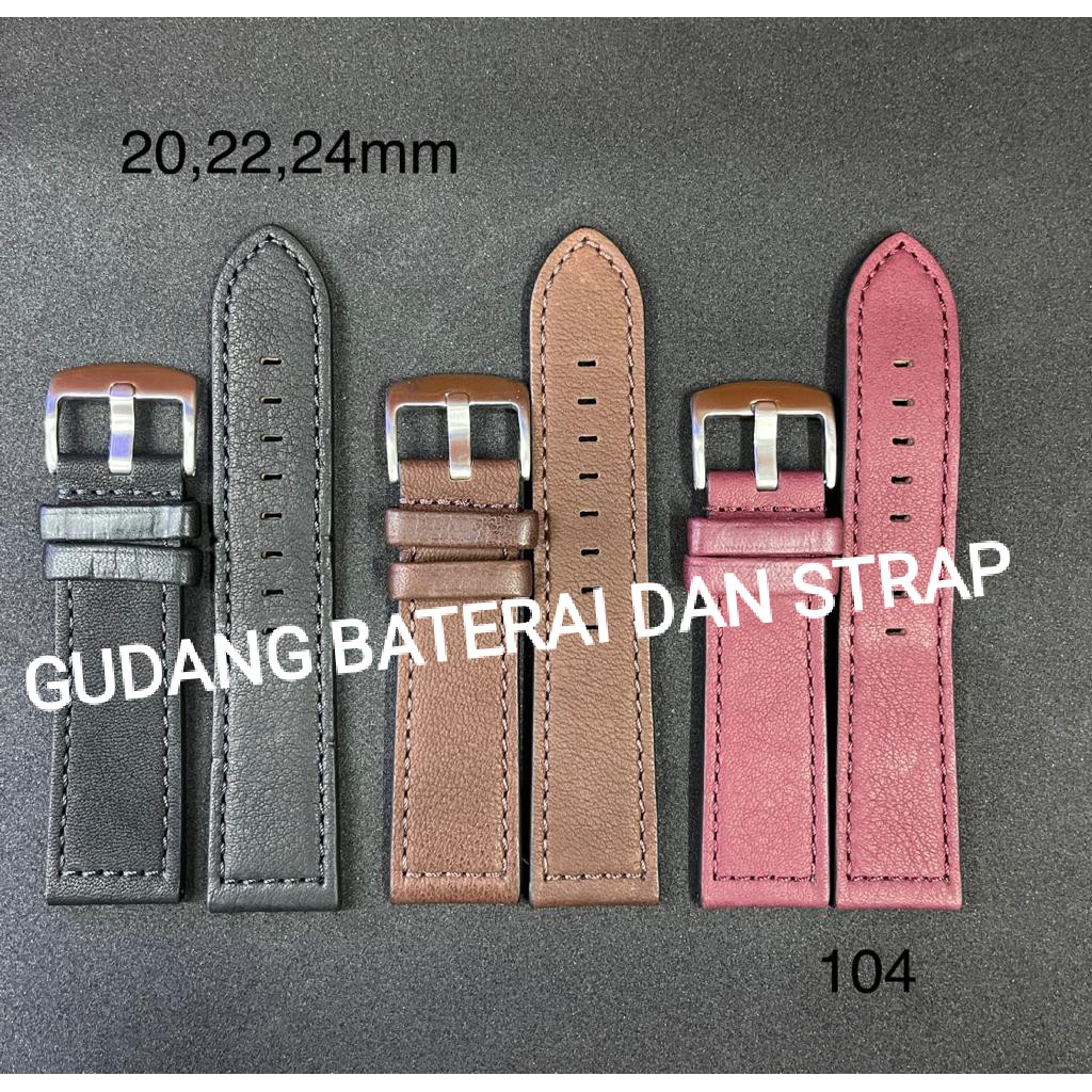 Jual Tali Kulit Original Tali Jam Tangan 0104 Ukuran 20MM 22MM 24MM