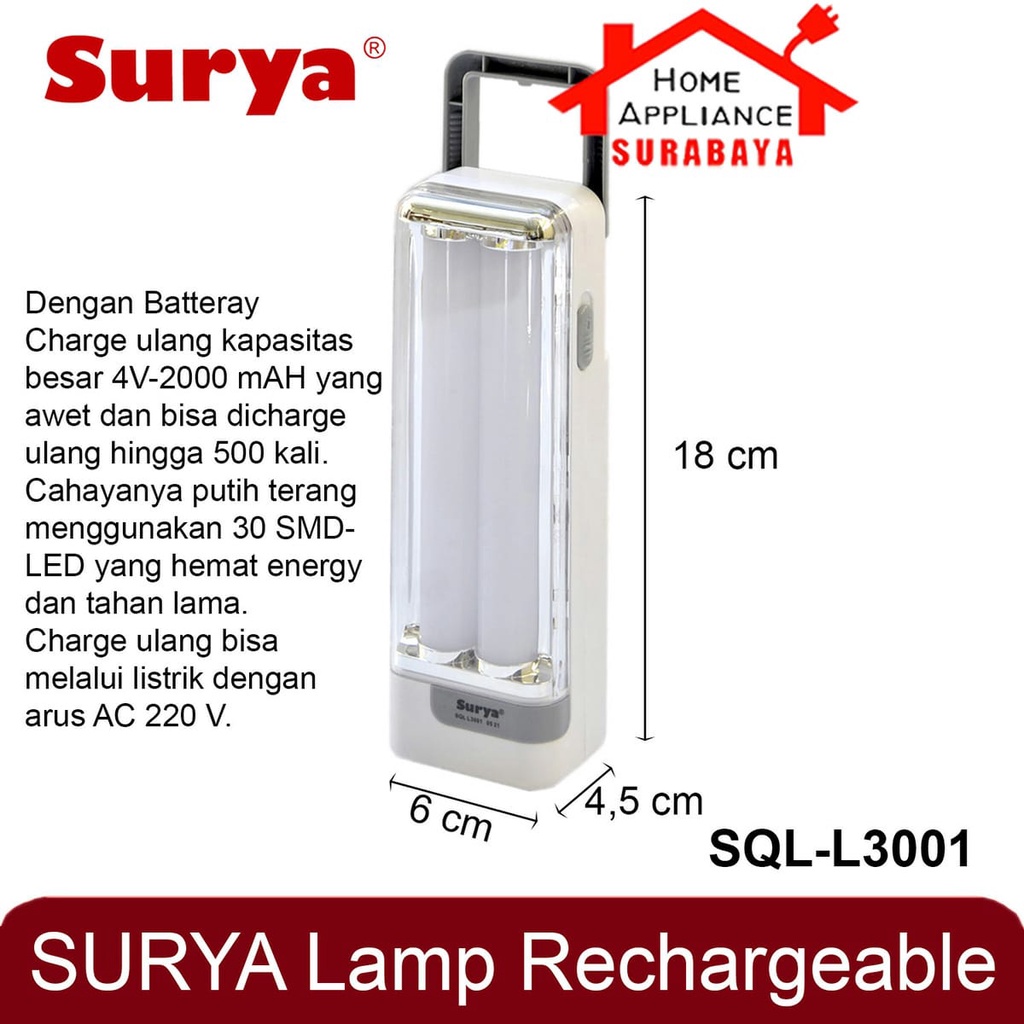 Jual Lampu Darurat Emergency Lamp Senter Portable Surya 30 SMD LED