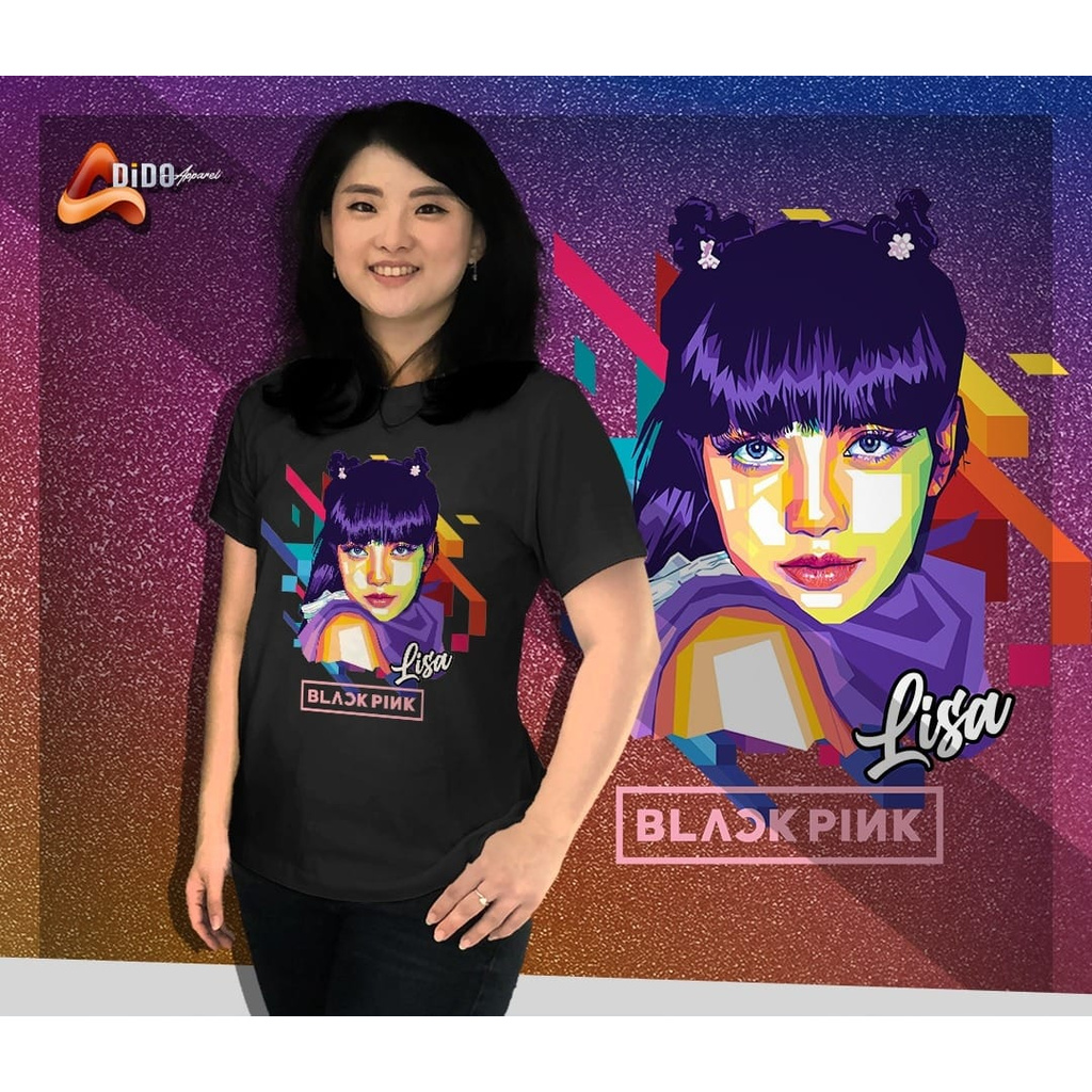 Jual Kaos WPAP Lisa Blackpink Bahan Katun Sablon DTG Shopee Indonesia