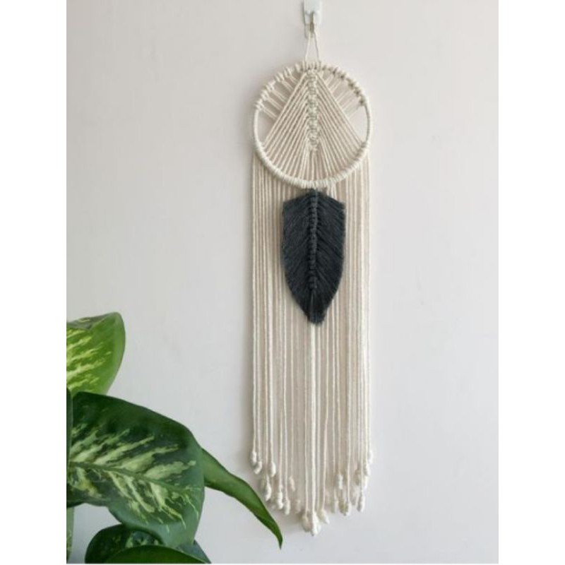 Jual Ready Stok Macrame Hiasan Dinding Tengah Daun Abu Macrame Wall