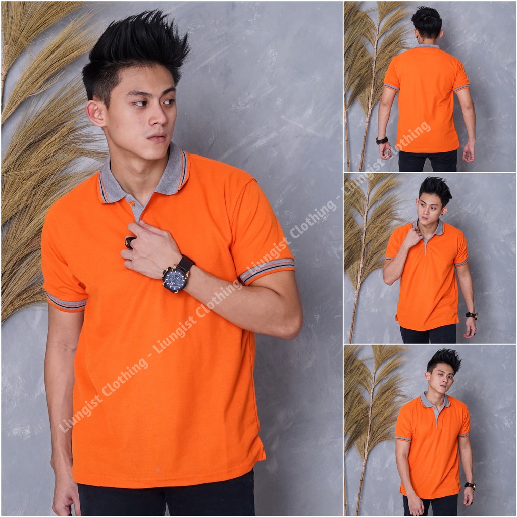 Jual Kaos Polo Unisex Oren Kerah Abu Kaos Kerah Poloshirt Polo