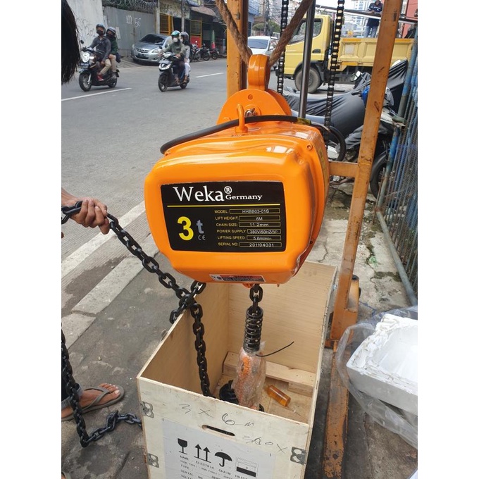 Jual Electric Chain Hoist Kastrol Listrik 3Phase 380V 2 Ton X 12 Meter