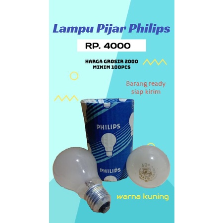 Jual Lampu Pijar Philips Watt Shopee Indonesia