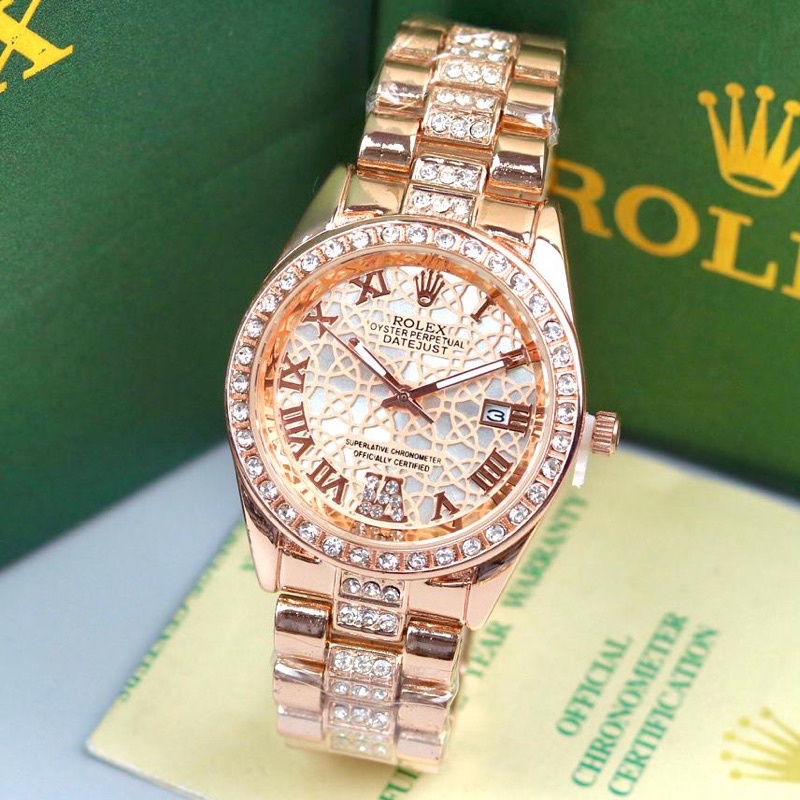 Jual BEST SELLER Jam Tangan Wanita Rolex 61007HB Tali Rantai Tanggal