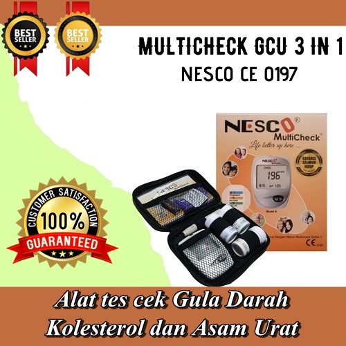 Jual ALAT CEK DARAH 3 IN 1 NESCO MULTICHECK Cek Glukosa Gula Darah Asam