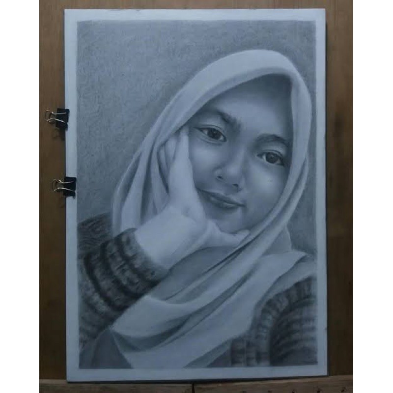 Jual PROMO Termurah Jasa Lukis Pensil Sketsa Wajah A4 Kado Lukisan