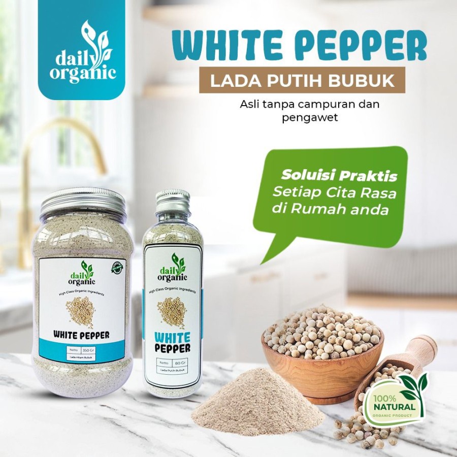 Jual Lada Putih Bubuk White Pepper Powder Premium Bumbu Dapur Daily