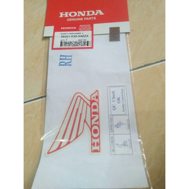 Jual Sticker Stiker Logo Lambang Sayap Honda Wing Kanan Mm Original