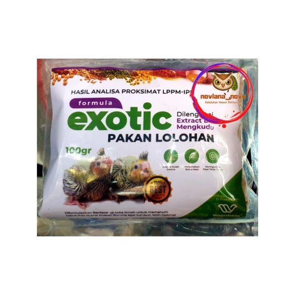 Jual Formula Exotic Pakan Burung Loloh Kemasan Sachet Semua Burung Dan