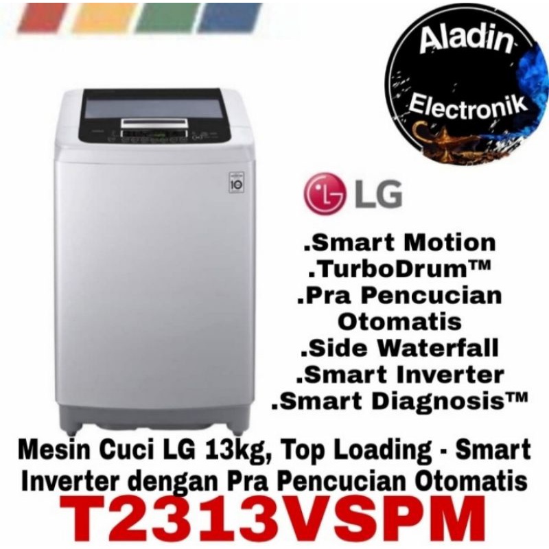 Jual MESIN CUCI LG T2313VSPM TOP LOADING 13 KG SMART INVERTER