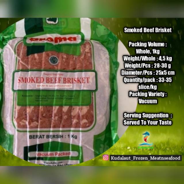 Jual Aroma Smoked Beef Brisket Vaccum Pack Kg Shopee Indonesia