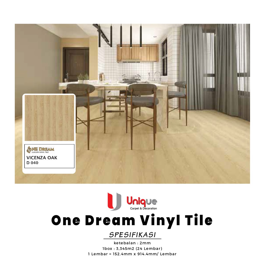 Jual Vinyl Plank Motif Kayu Tebal 2mm One Dream Lantai Vinyl Lembaran