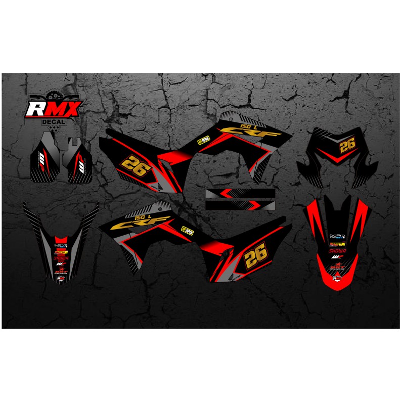 Jual Decal Crf L Fullbody Dekal Stiker Crf L Hitam Abu Merah