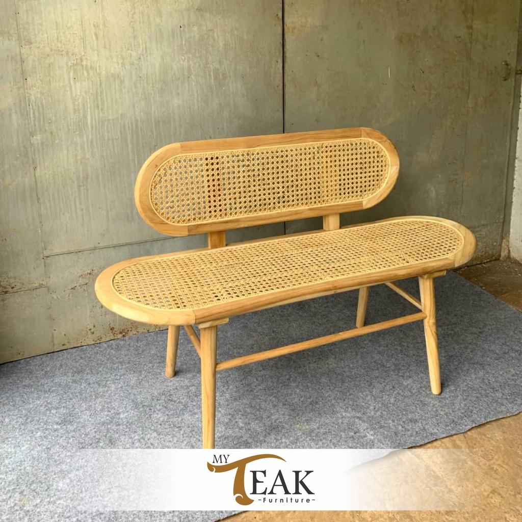 Jual Bench Bangku Kursi Panjang Rotan Kayu Jati Shopee Indonesia