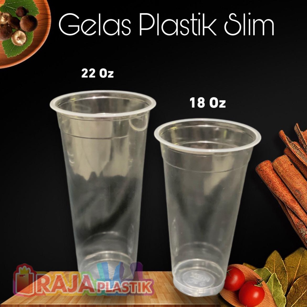 Jual Gelas Plastik Slim Datar Merk Hok Shopee Indonesia