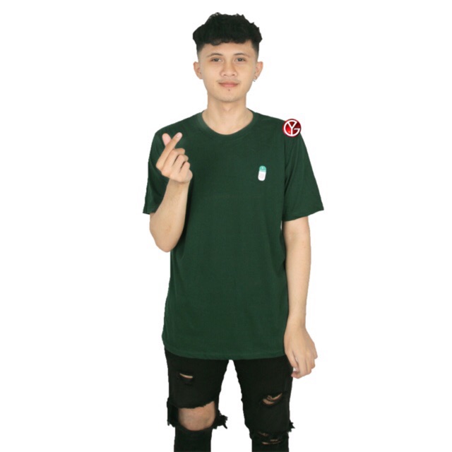 Jual KAOS POLOS HIJAU BOTOL GREEN FOREST COTTON COMBED 24s PRIA DAN