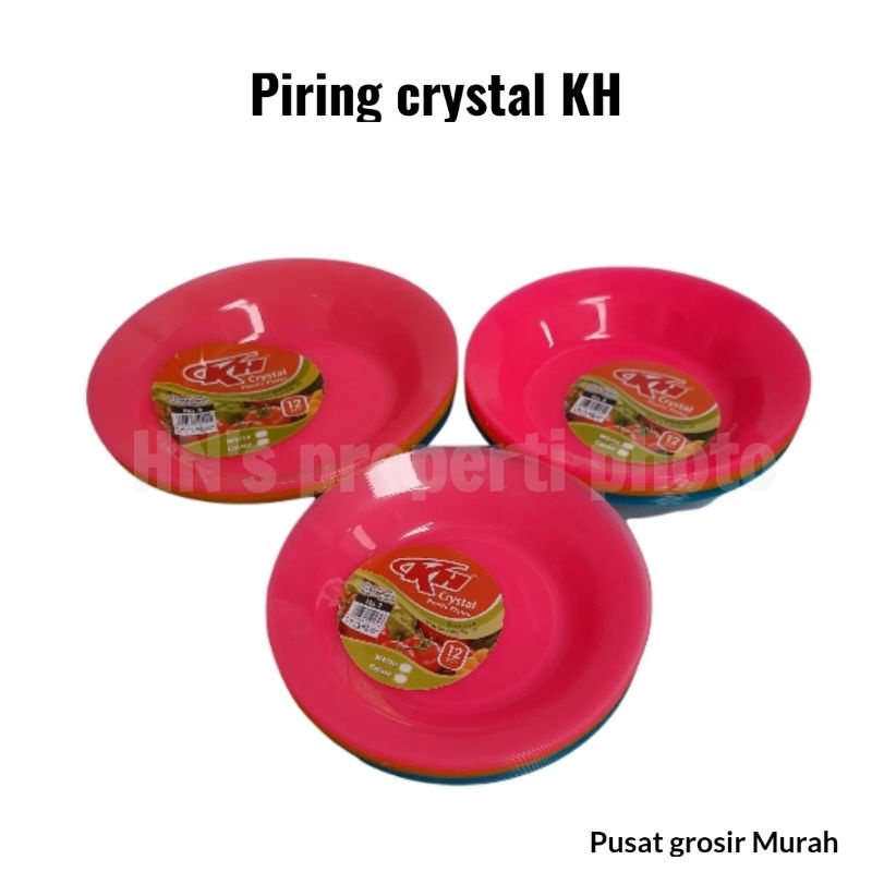 Jual Piring Makan Crystal Plastik KH Pelangi Tebal Piring Serbaguna