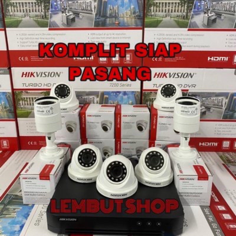 Jual PAKET KAMERA CCTV HIKVISION 7 CAMERA 2mp 16CH CHANNEL 1080p FULL