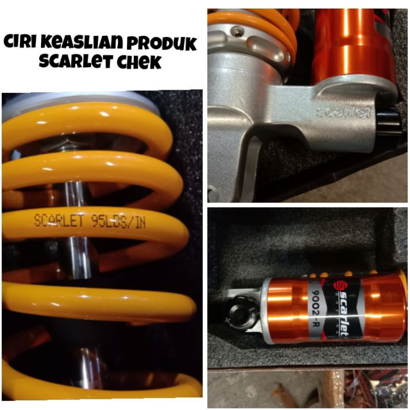 Jual Shockbreaker SCARLET 9002R Tabung Bawah Klik Adjuster NMAX Old