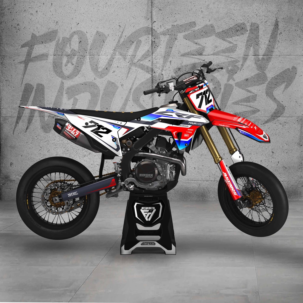 Jual DECAL CRF 450 2022 Merah Putih Biru Stiker Dekal Body Crf 450