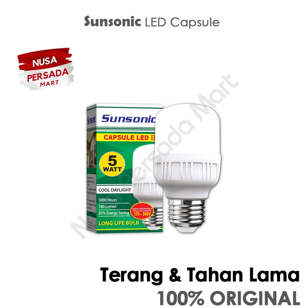 Jual SUNSONIC CAPSULE II LED 5W PUTIH Shopee Indonesia