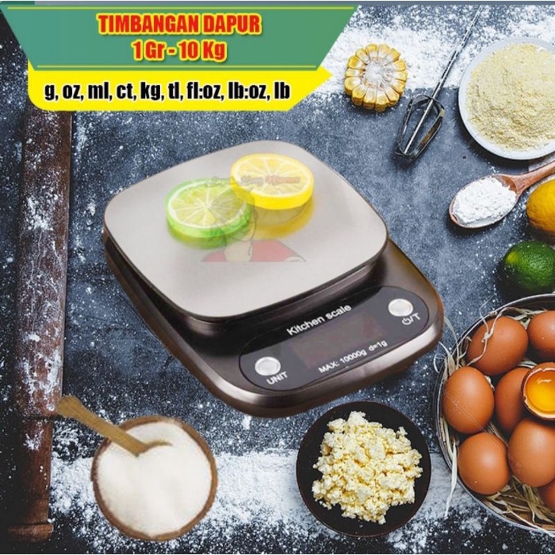 Jual Kitchen Scale Timbangan Dapur Digital 10 Kg Timbangan Kue 1gr 10