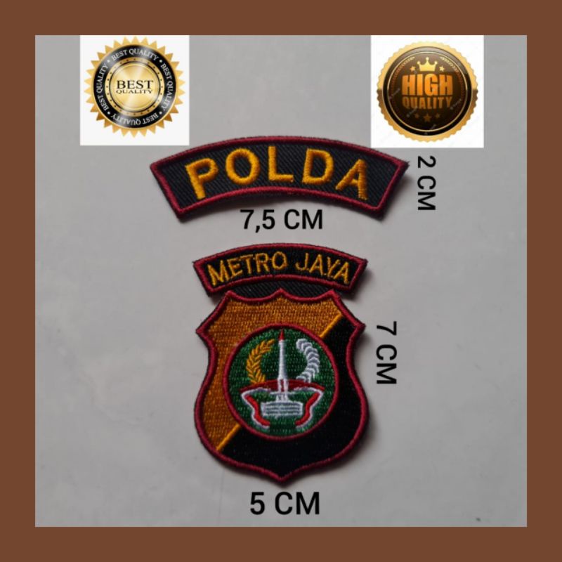 Jual Emblem Logo Bordir POLDA METRO JAYA Bordir Computer High Quality