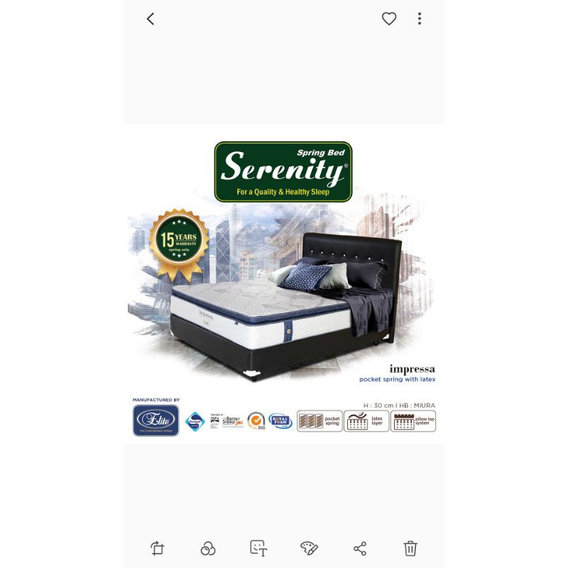 Jual Gratis Kirim Set Lengkap Springbed Elite Serenity Impressa