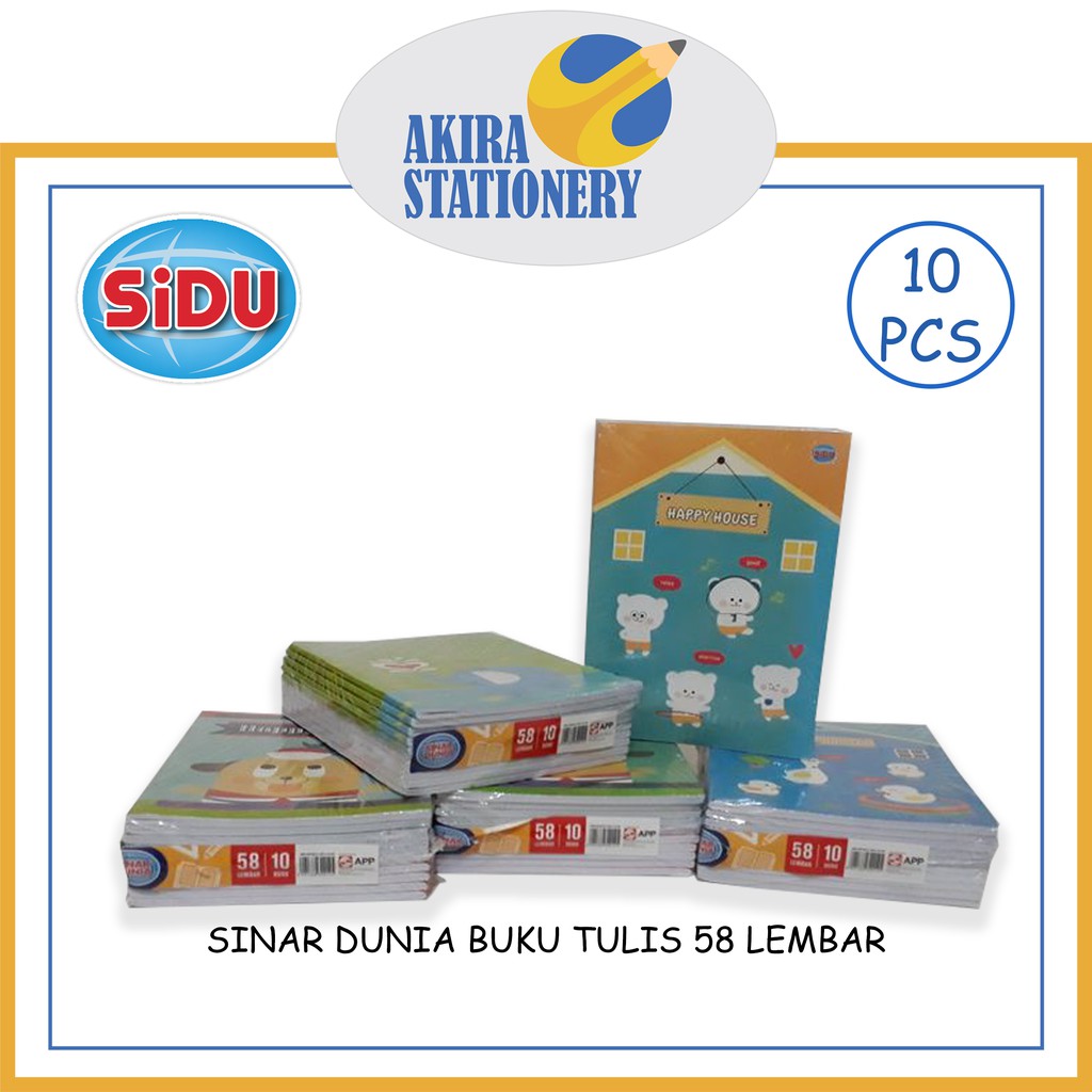 Jual Buku Tulis SIDU 58 Lembar 10 Pcs Buku Sekolah SINAR DUNIA 58