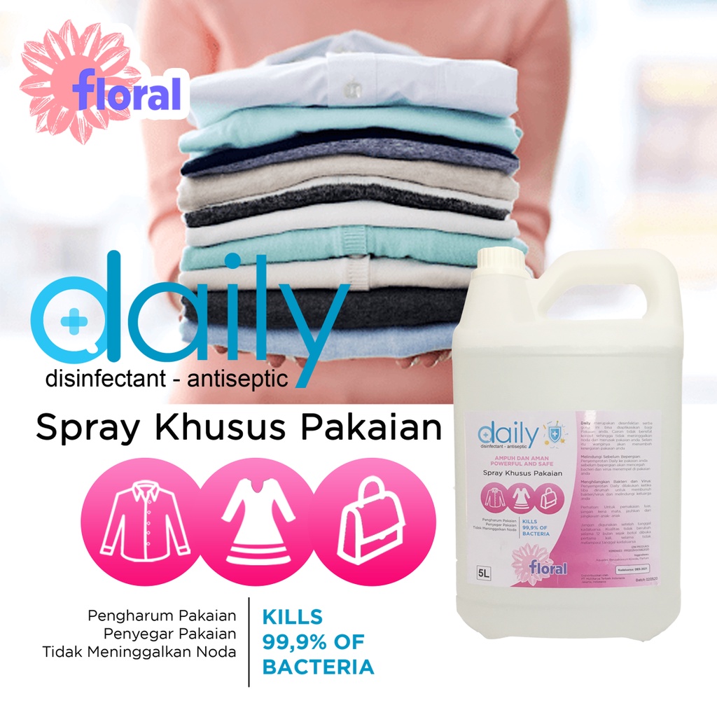 Jual Desinfektan Daily Fabric Spray Antiseptic L Khusus Untuk Pakaian