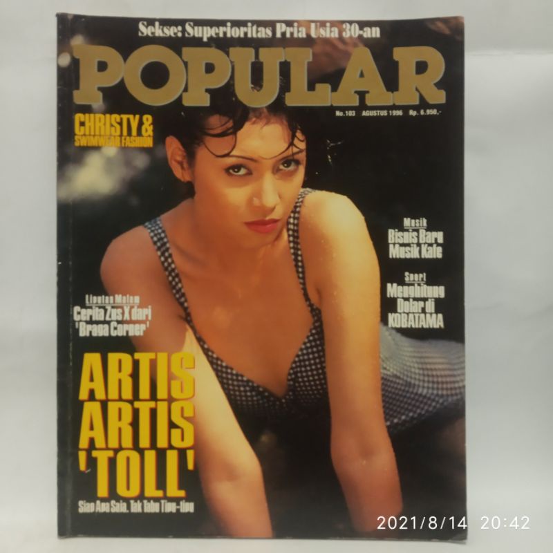 Jual Majalah Popular No Agustus Cover Christy Shopee Indonesia