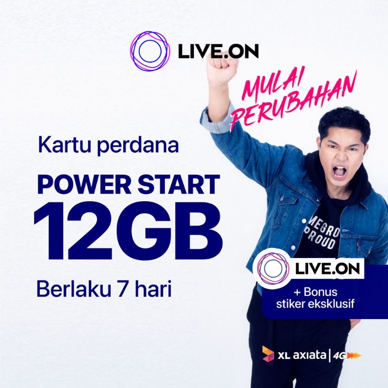 Jual 12 GB Kartu Perdana Live On XL Power Start 12GB 7 Hari Shopee