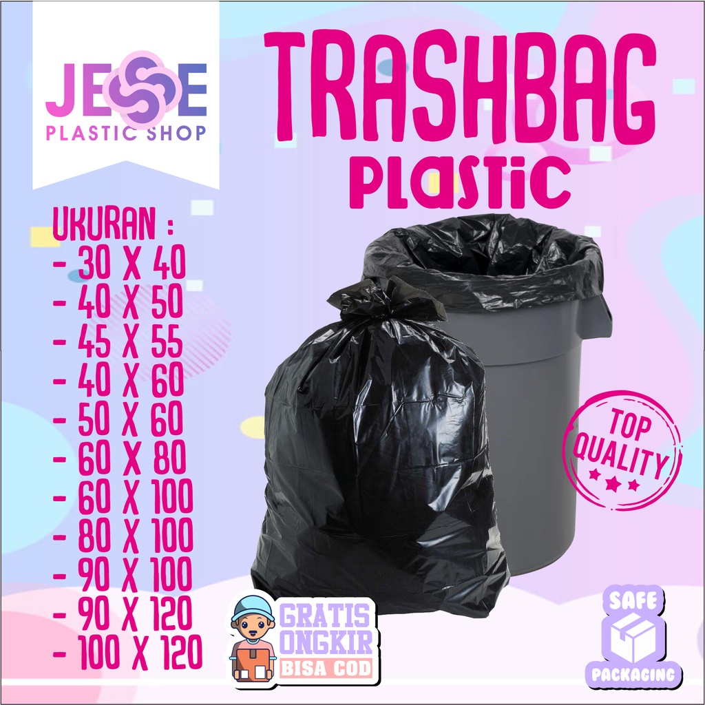 Jual Trash Bag Hitam Kantong Sampah Hitam Kantong Sampah Hdpe