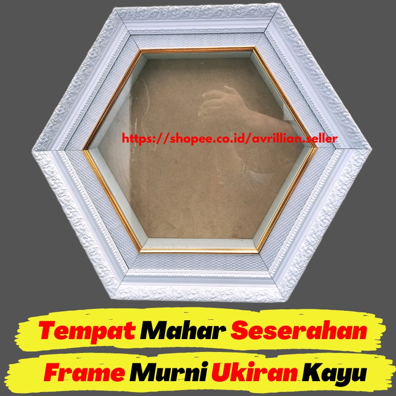 Jual Mahar Seserahan Segi Enam Pernikahan Bingkai Pigura Frame Mahar D